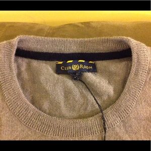 Club Room Grey and Burgundy Stripe Sweater XL